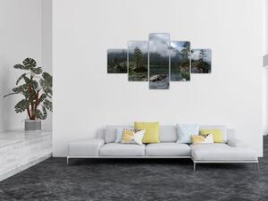 Obraz stromů v jezeře (125x70 cm)