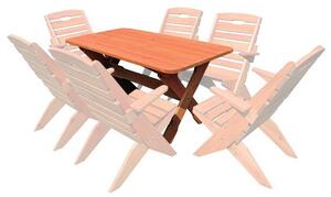 Drewmax MO109 stůl - Zahradní stůl z masivního smrkového dřeva 140x75x67cm - Ořech