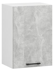 Závěsná kuchyňská skříňka OLIVIA – 50x58cm | Bílá / Beton