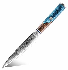 Víceúčelový nůž z damaškové oceli SaKuRo Blue 10,9 cm