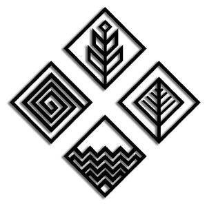 Kovová dekorace Four Elements Geometric
