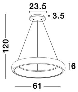 LED lustr Albi 61 světlá šedá