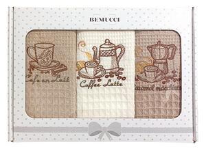 Vesna | Set vaflových utěrek v krabičce COFFEE 40x60 cm 3 kusy
