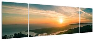 Obraz východu slunce nad mořem (170x50 cm)