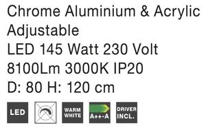LED lustr Aria 135W 80 Chrome