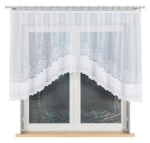 Bílá žakárová záclona GENOVEFA 300x120 cm