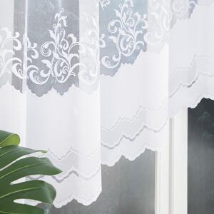 Bílá žakárová záclona GENOVEFA 300x120 cm