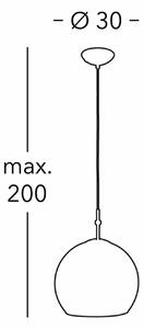 KOLARZ Luna závěsná lampa, Ø 30 cm, zlatá barva, kov/sklo