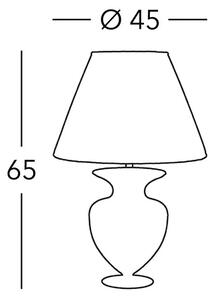 Stolní lampa KOLARZ Anfora, zlatá barva, výška 65 cm, sklo/tkanina
