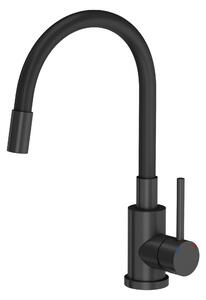 Černá matná ohebná kuchyňská dřezová baterie QUADRON MAGGIE