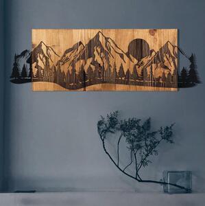 Asir Nástěnná dekorace 75,5x24,5 cm hory dřevo/kov AS1633