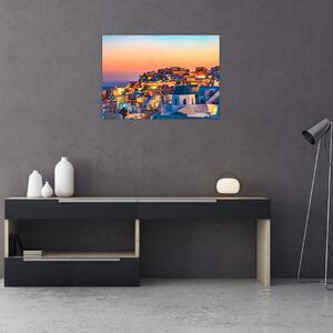 Obraz - Santorini při setmění (70x50 cm)
