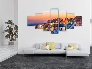 Obraz - Santorini při setmění (210x100 cm)