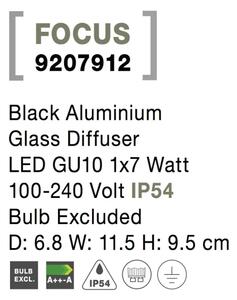 Venkovní zahradní svítidlo Focus 68 černé