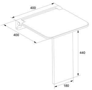 Mereo Sedátko do sprchy s podpěrnou nohou, duroplast, bílé CSS121P