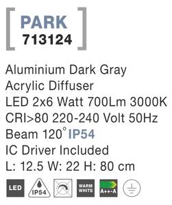 Venkovní LED lampa Park 2 x 6W 125 Tmavě šedé
