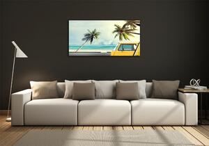 Foto obraz skleněný horizontální Dodávka pláž osh-90194725