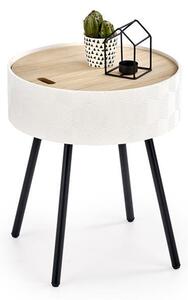 HALMAR Konferenční stolek s úložným prostorem Aura 38x45 cm - Bílý