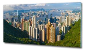 Foto obraz sklo tvrzené Hongkong panorama osh-90238708
