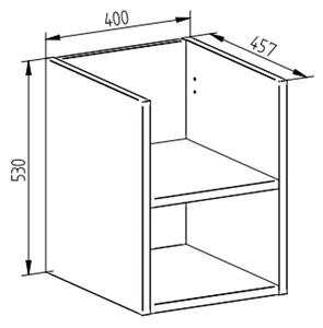 EBS Kuba Regálová skříňka 40 cm, dub halifax KUBAR40DH