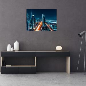 Skleněný obraz - Dubajská noc (70x50 cm)