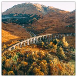 Obraz mostu ve skotském údolí (30x30 cm)