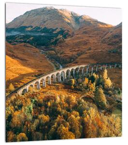 Obraz mostu ve skotském údolí (30x30 cm)