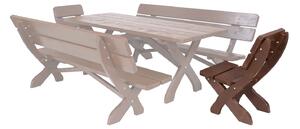 Drewmax MO112 židle - Zahradní židle z masivního smrkového dřeva 48x62x89cm - Ořech