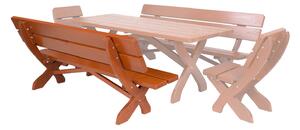 Drewmax MO112 lavice - Zahradní lavice z masivního smrkového dřeva 1200x62x89cm - Týk