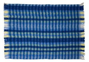 Modrá deka s příměsí vlny 140x200 cm Loom – Hübsch