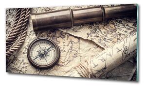 Foto-obraz fotografie na skle Kompas mapa lupa osh-90680388