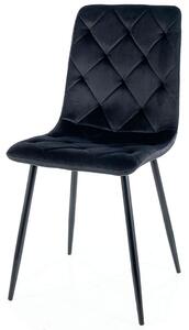Židle Jerry Velvet černý Bluvel 19, kov černá matná