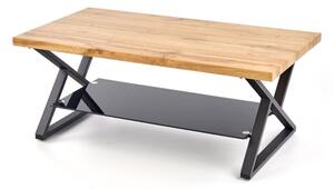 Konferenční stolek Xena obdélníkový, přírodní dřevo / černá