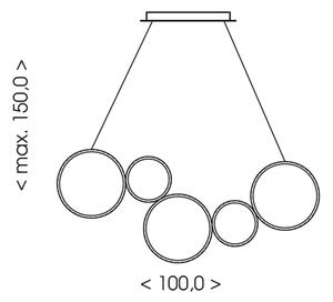 Brilagi - LED Lustr na lanku ECHO LED/60W/230V 4000K 100 cm černá