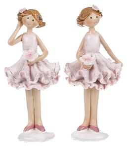 Dívka v sukni, mix 2 druhů, růžová barva, polyresin SM376-PINK