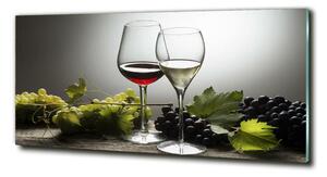 Foto obraz skleněný horizontální Víno a hrozny osh-91152245