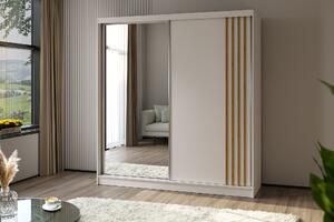 Skříň s posuvnými dveřmi Korina 200 cm Barva: Bílá / Bílá / Artisan