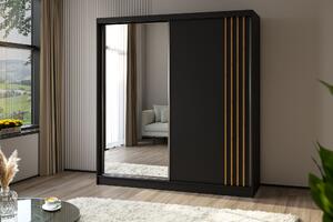 Skříň s posuvnými dveřmi Korina 200 cm Barva: Artisan / Artisan / Černá