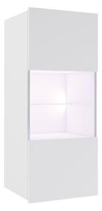 Závěsná vitrína prosklená Bralani BR05, Barva: bílá / bílá lesk, Osvětlení: osvětlení LED - bílé Mirjan24 5902928149197