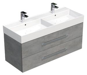 Koupelnová skříňka s umyvadlem Naturel Cube Way 120x53x46 cm beton mat CUBE461202BESAT