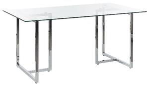 Jídelní stůl ENVIA Stříbrná 160 cm 90 cm Bezpečnostní sklo