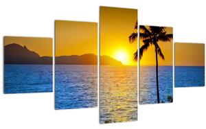 Obraz - Západ slunce nad mořem (125x70 cm)