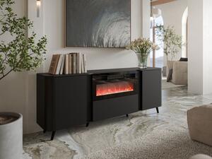 Skříňka s krbem Newort 200 EF, Barva: černý mat 5903211369315