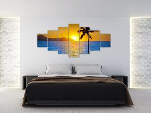 Obraz - Západ slunce nad mořem (210x100 cm)