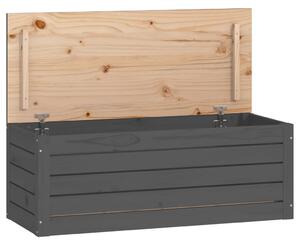 Úložný box šedý 89x36,5x33 cm masivní borové dřevo