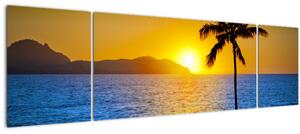 Obraz - Západ slunce nad mořem (170x50 cm)