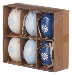 Kraslice z pravých vajíček, bílo-modrá varianta Cena za 6ks v krabičce VEL6027