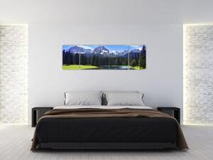 Obraz - Zasněžené vrcholky hor (170x50 cm)