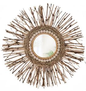 Tutumi - Kulaté zrcadlo Boho - béžová - 45 cm