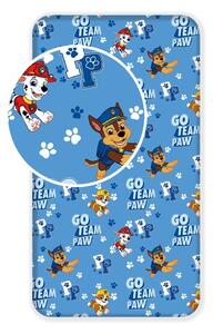 Modré napínací bavlněné dětské prostěradlo 90x200 cm Paw Patrol – Jerry Fabrics